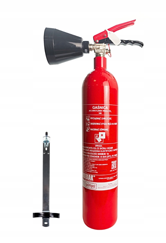 2kg CO2 snehový hasiaci prístroj s vešiakom - elektronika